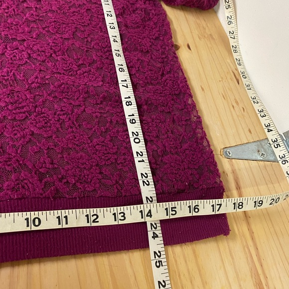 Raspberry sexy shear knit top- (wear tank underneath) great for Easter ! - Picture 3 of 5